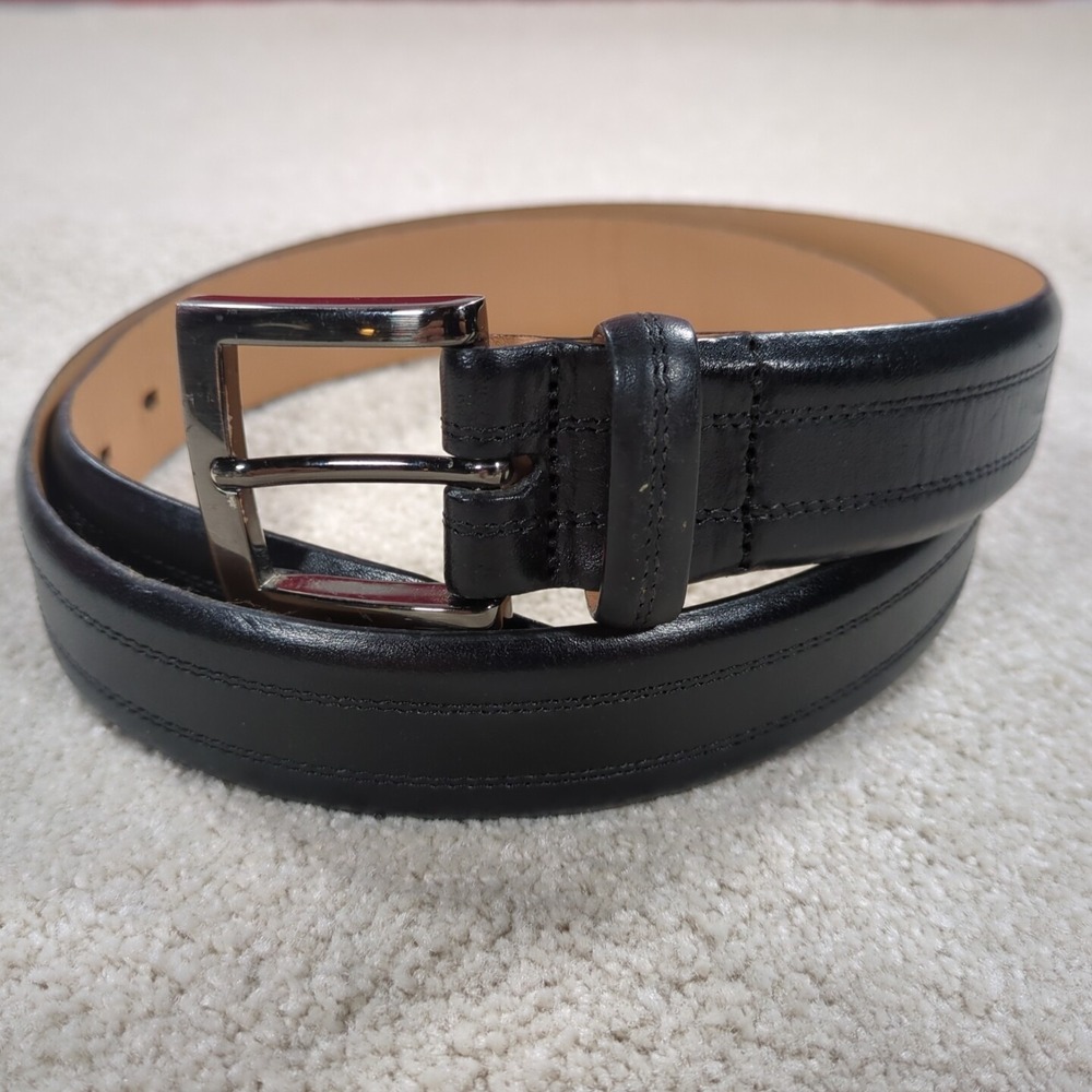Kirkland Signature Italian Grain Leather Black Belt Men's Size 38 36 Dress Belt